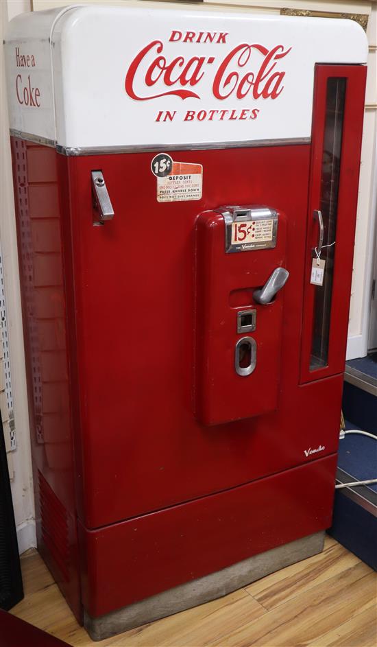 A 1950s Vendo Coca Cola bottle vending machine W.162cm